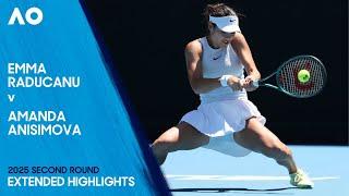 Emma Raducanu v Amanda Anisimova Extended Highlights | Australian Open 2025 Second Round