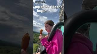 Girl Takes Corndog On Amusement Ride! 