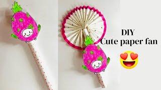 DIY Cute Dragon Fruit Paper Fan