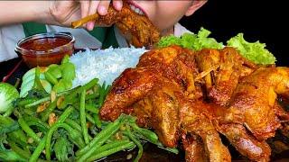 SPICY WHOLE CHICKEN CURRY, FRIED PUMPKIN FLOWERS||MUKBANG MASSIVE