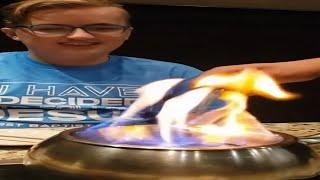 Setting chocolate on fire - it was  bigger than we thought..