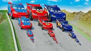 Big & Small Dragon Lightning vs Daredevil Mcqueen vs Lightyear Lightning Mcqueen vs DOWN OF DEATH