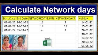 Calculate Network days in excel | NETWORKDAYS.INTL | NETWORKDAYS | formula| excel