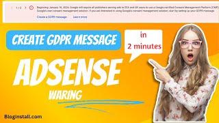 How to create google Adsense GDPR message in Just 2 minutes #gdpr #adsense