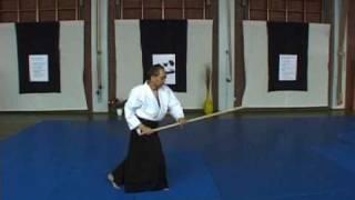 Will Stoelman Sensei - "Wind Mill" Aikido Jo Kata - Side-view SlowMotion