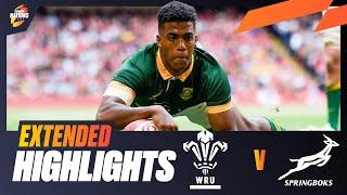 SPRINGBOKS ON FIRE   | Wales v South Africa | Extended Highlights | Summer Nations Series
