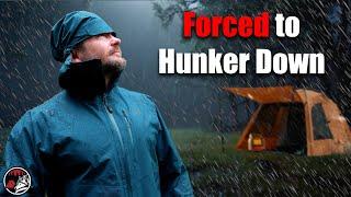 Battling the Storm : Relentless Heavy Rain Camping in a Hot Tent