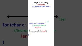 length of string || For Loop || Arrays.sort() method