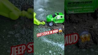  Jeep stuck in mud ️ #diecast #car #jeep #toys #offroad