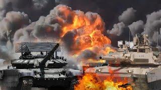 Horrible Moment! How Russian T-90 Tanks Destroyed US M1A2  Abrams And Bradley At Close Range