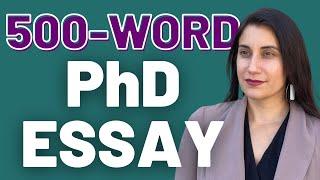 How to write a 500-word PhD Statement of Purpose [real example]