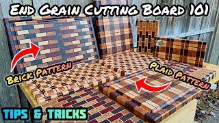 End Grain Cutting Board 101: Brick Pattern & Plaid Pattern Cutting Boards, Woodworking Tips & Tricks