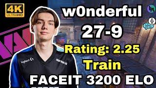 w0nderful (27-9) RATING:2.25 (Train) | FACEIT 3200 | Dec 28, 2024 #cs2 #pov