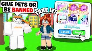 This Scammer Said He Was The OWNER Of Pet Sim X To Steal Pets! (Roblox Pet Simulator X)