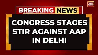 Congress's 'Matka Phod' Protest Against AAP Government Over Delhi Water Crisis | India Today News