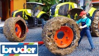 BRUDER toys RC tractor MUD WHEELS change!