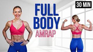 30 Min AMRAP Full Body Workout | Home Workout with Dumbbells | Tone, Build Muscle & Burn Fat