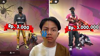 GUA REVIEW AKUN FF Rp.3.000 VS Rp.3.000.000! KIRA-KIRA RUGI GAK GES? 