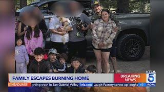 Family escapes burning home in Colton; mom, 2 kids critical