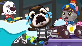 Talking Tom Candy Run Hawaiian hank & Officer Tom vs Roy Raccoon Gameplay