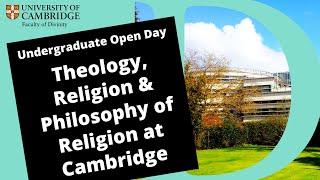 Theology, Religion & Philosophy of Religion at Cambridge