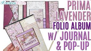 Vintage Photo Folio Mini Album Project Share w/ Journal using Lavender Paper Collection by Prima