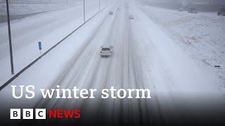 Several US states declare emergencies as millions hit by huge winter storm | BBC News