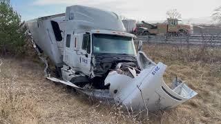 Transport Guardrails Highway 401 east of Grafton December 16, 2023