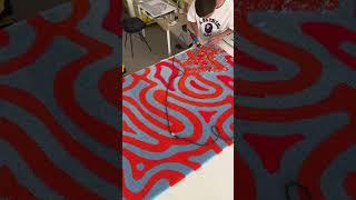 A new wavy rug for the exhibition at Switzerland gallery. #rugs #modernartists #tufting