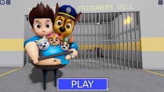 PAW PATROL! Ryder Chase Everest Skye MUTANT! PRISON RUN BARRY! #Roblox #obby