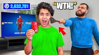 he STOLE my credit card to buy the NEW chapter 5 season 3 battle pass.. (FORTNITE!)