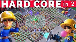 HARD CORE in 2 GREAT attacks  awesome LASER RANGERS finish - BOOM BEACH gameplay/operation strategy