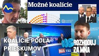 Možné koalície podľa prieskumov (aug. 2023) | Nerozhoduj za mňa