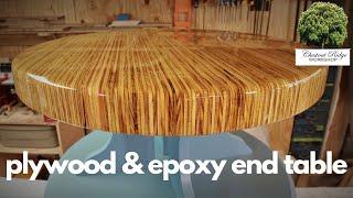 Building a Modern End Table / Side Table With Laminated Plywood Epoxy Top