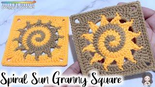 CROCHET “Spiral Sun” Granny Square | Tutorial