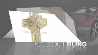 Gold X Cross Bling Bling Pendant