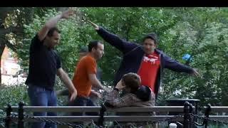 The Impractical Jokers dancing in front of strangers