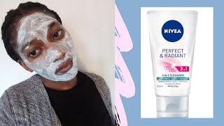 NEW NIVEA PERFECT AND RADIANT | 3 IN 1 FACE CLEANSER | TRY ON REVIEW | ZIMBABWEAN YOUTUBER