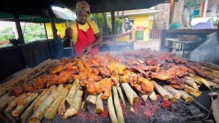 Insane Jamaican Jerk BBQ!! HUGE MEAT PIT + Jerk Champion in Montego Bay, Jamaica! 