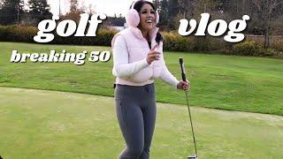 breaking 50 on the front nine | golf course vlog | Francesca Fox