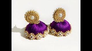 DIY || how to make silk thread pearl earrings at home