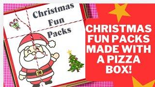 CRAFT FAIR SERIES 2024| CHRISTMAS FUN PACKS MADE WITH A PIZZA BOX!