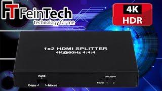 Hardware | FeinTech HDMI 2.0 Splitter 1 auf 2 Verteiler Ultra-HD 4K@60Hz HDR HDCP 2.2 18 Gbps