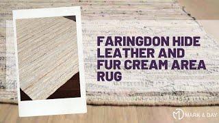 Faringdon Hide Leather and Fur Cream Area Rug