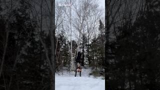 Snow#foryou #therian #orangecat #quadrobics #mask #jump #nature #snow