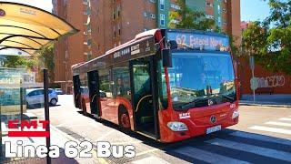 Line 62 Bus - Valencia, Spain - Complete trip