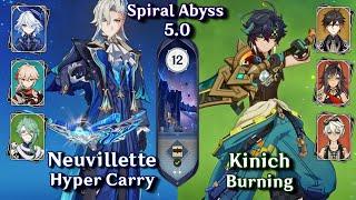 C0 Kinich Burning & C0 Neuvillette Hyper | NEW Spiral Abyss 5.0 - Floor 12 3 Stars | Genshin Impact