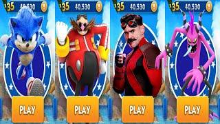 Sonic Dash vs All Playable Bosses - Movie Sonic vs Zazz Eggman Robotnik - All 68 Characters Mod