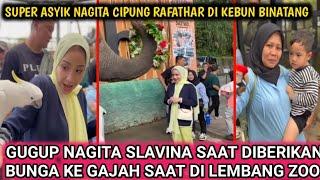 PANIK GUGUP NAGITA SLAVINA SAAT DIBERI BUNGA KE GAJAH KEBUN BINATANG