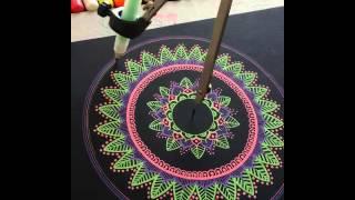 How to draw: mandala pink, purple, green